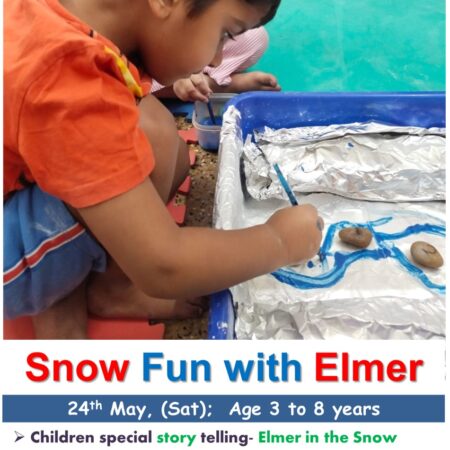 Snow fun with Elmer