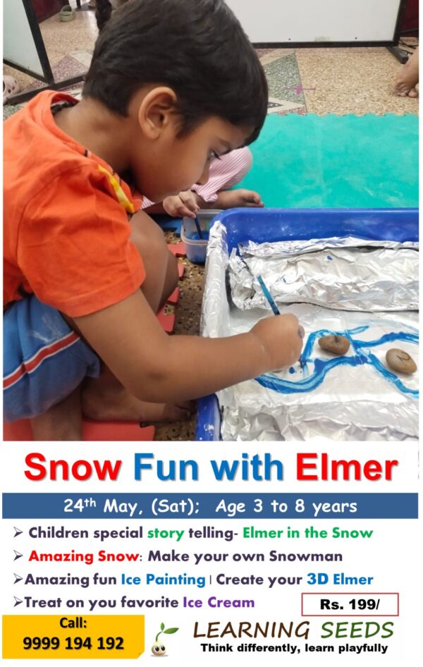 Snow fun with Elmer